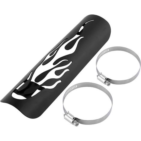 Motorrad-Hitzeschild, Motorrad-Hitzeschild-Abdeckung, gerade Auspuffrohr-Hitzeschild-Abdeckung, kompatibel für Fatboy883L Motorrad-Modell, Schwarz (1/5)