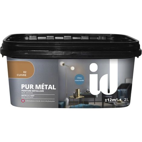 pittura decorativa lavabile metallica "pur metal" rame 2000 ml