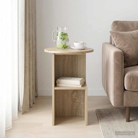 vidaXL  Side Table  Sonoma Oak Ø 39.5 x 55 cm Engineered Wood