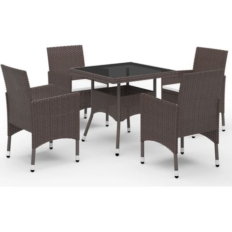 Garden Dining Set Brown, Cream White vidaXL (1/5)