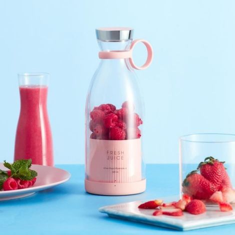 Mini extracteur de jus juicer Pour shakes et smoothies Fruits Légumes, mixeur portable rechargeable par USB - rose (1/3)