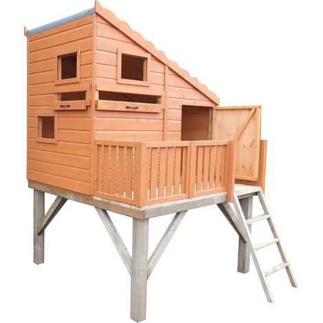Command Post + Platform Playhouse Kid's Wendy House