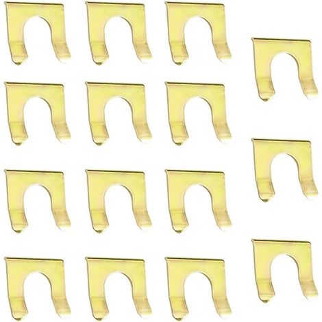 15 pezzi di fascette stringitubo freno auto, clip metalliche a forma di U per tubo freno di parcheggio, clip per tubo freno auto (1/4)