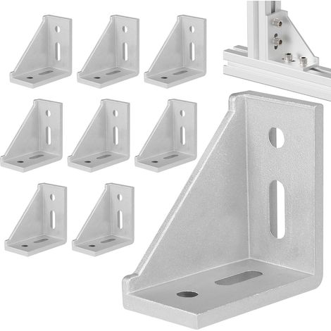 Lot de 8 Matériel de Fixation 40 x 80 mm Angulaire Angle Connecteurs en Aluminium, Profile Aluminium Equerre Fixation d’Angle