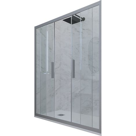 Duschtür gleittür pvc  cm Klarglas Silver Glam
