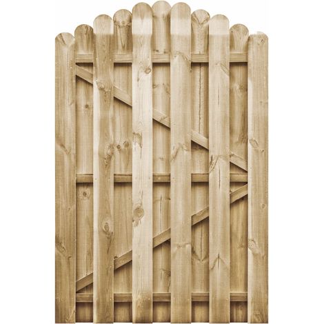 Les Tendances – Portillon bois de pin imprégné 100x150 cm – Design en arche – Résistant aux intempéries et à la pourriture – Construction robuste