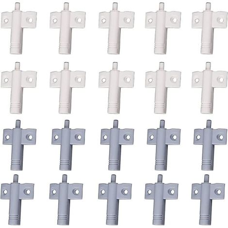 20 amortisseurs de porte de cuisine, amortisseurs de placard, amortisseurs de tiroir, amortisseurs doux et silencieux, pour placards, portes (blanc + gris) (1/5)