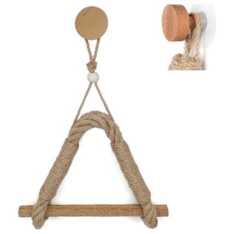 Le porte-papier hygiénique n'est pas perforé, porte-serviettes en bois de corde de jute rétro, porte-serviettes en papier rétro, corde industrielle nautique, salle de bain, décor de cuisine (1/5)