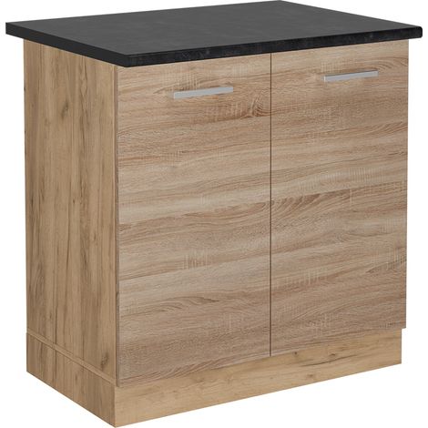 Mobile lavello cucina R-Line, Sonoma, 80 cm , PL Antracite, Vicco