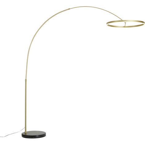 QAZQA Lámpara de arco de diseño dorada con LED regulable en 3 (1/5)