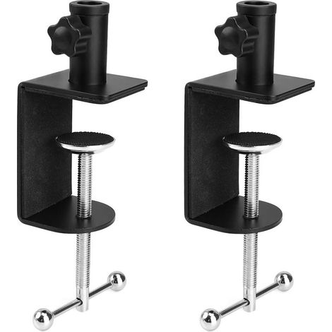 Pince Micro, 2 Pièces Pinces en C, Socle en Fer Mini Serre Joint, pour Convient aux bureaux, Micro avec Bras, Table de Travail (1/5)