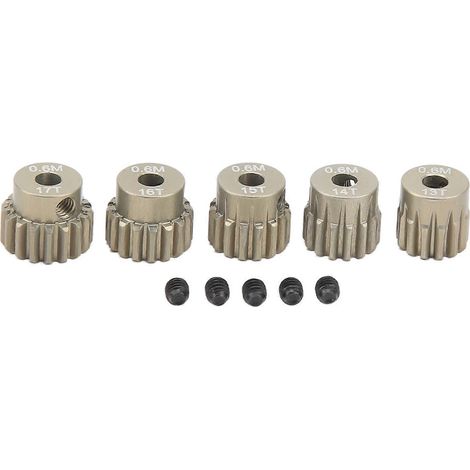 0.6M Kit de pignons en alliage d'aluminium 3.175mm Trou de pignon moteur 13T 14T 15T 16T 17T pour SCX10 TRX4 1/8 1/10 Crawler (1/5)