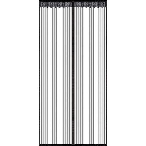 Schwarzer magnetischer Türvorhang, 120 x 210 cm, für Türen und Fenster, Schutz vor Mücken und Fliegen (1/5)