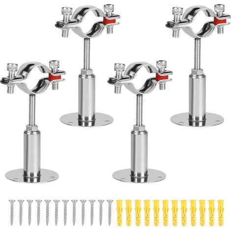 4pcs Support Tuyaux à Montage Mural pour Φ32-34mm, Pince de Support Tube Réglable en Acier Inox avec 12pcs vis et tubes d'expansion, Collier (1/5)