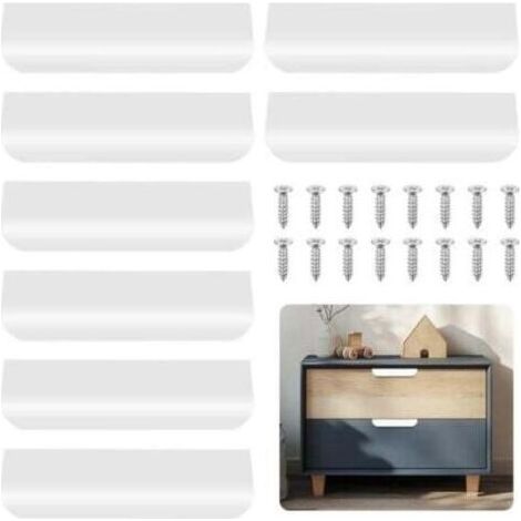 Ensemble de poignées pour meubles de cuisine, poignées en aluminium pour meubles de cuisine, poignées de porte de cuisine, poignées de placard, poignées de coiffeuse (blanches, 80 mm) (1/4)