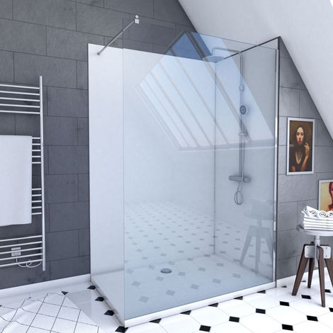 Pack Ducha 90x120 - Paneles Murales Blanco/Cromato + Plato + Mampara 6 mm (1/4)