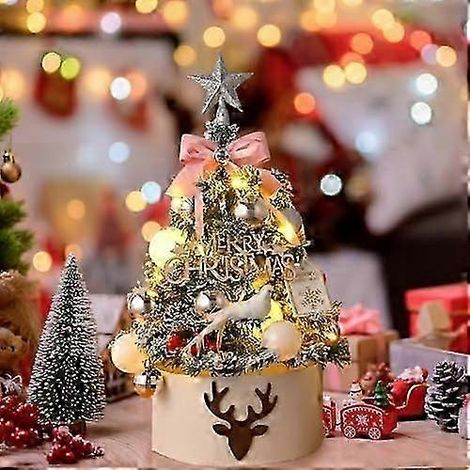 Sapin de Noël artificiel de 45 cm, petit sapin de Noël lumineux pour décoration intérieure, mini sapin de Noël de table. (1/4)