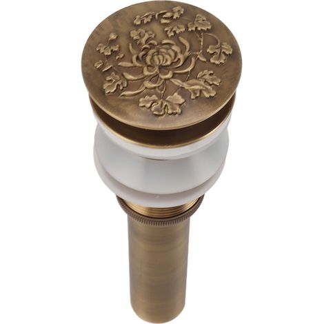 Bonde de vidage laiton à ressort pose simple adaptable pour lavabo vasque meuble salle bain sans trop-plein (1/5)