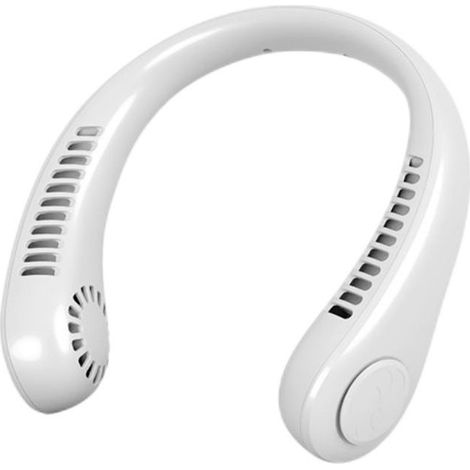 Col éventail sans Lame,Ventilateur Suspendu de Refroidissement Portable Petit Ventilateur de Refroidissement Suspendu Mains Libres avec 3 Vitesses 22 Sorties d'air, Portable sans Feuilles (1/5)