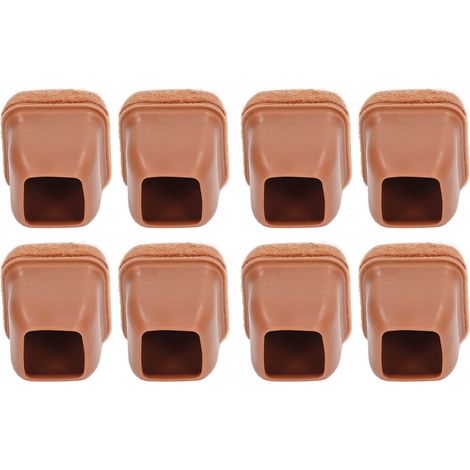 Lot de 8 patins carrés marron épais pour pieds de chaise, tabouret et table - Protection antidérapante et silencieuse (1/5)
