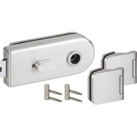 HERMAT Ganzglastürschloss-Set VENEZIA 6016U/6315/HZ, Edelstahl