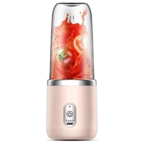 (Rose)Extracteur de Jus Mini Mixeur USB - 6 Lames - Rose - Pour Shakes et Smoothies (1/4)