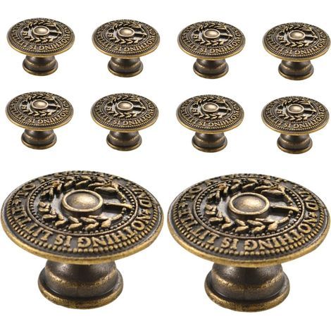 10 pezzi di pomelli e maniglie decorativi vintage per mobili, per armadi e cassettiere, stile retrò, facili da installare. (1/5)