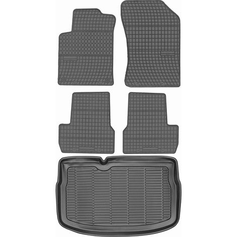 Ensemble de tapis de sol en caoutchouc pour Citroën C3 II Berline (2010-2016) + tapis de coffre (1/5)