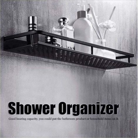 Stainless Steel Bathroom Shelf 1 pc Black 50cm (1/5)