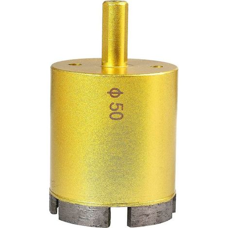 Mandrin de forage de 50 mm de diamètre pour scie cloche diamantée, foret à noyau creux en marbre de porcelaine ardoise pour verre, céramique, porcelaine, carrelage, marbre, granit (50 mm de diamètre) (1/5)