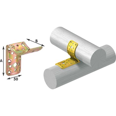 Piastra Di Giunzione A 90° Per Incrocio Palo Tondo Ø Mm.80 Art.908 - mm.80x80x50 - spessore mm.2,2 - 5 pz