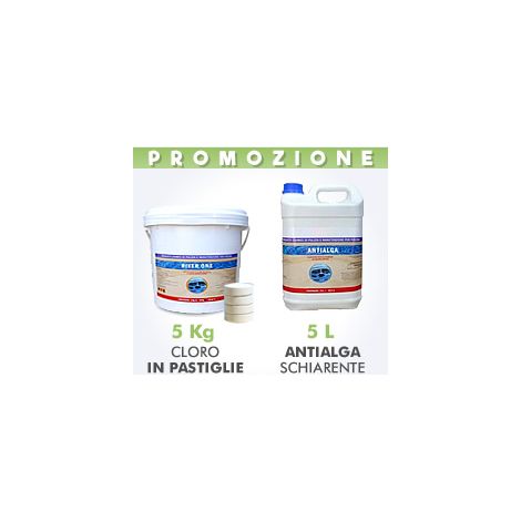 5 Kg Cloro in pastiglie 200 g + 5 L antialga