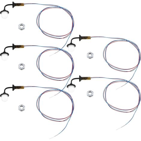5 Pièces Modèle Lampes Murales LED échelle 1:87 Appliques Murales Extérieures Modèle Réverbère Remplacements pour Modèle de Chemin de Fer Jardins Miniatures Cours Paysages 3V (1/5)