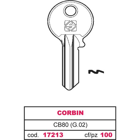 Silca CHIAVE OTTONE CB80 (G.VAC 0) CORBIN 20.00 pz