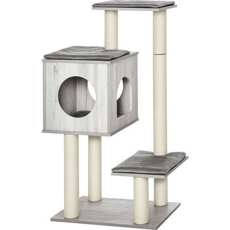 PawHut Multi-Level Cat Tree Tower Activity Center w/ Scratching Posts Condo