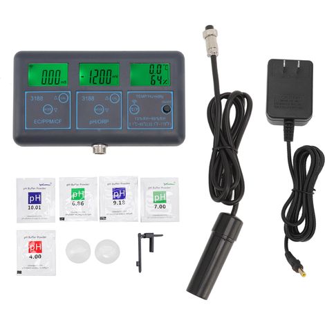 7-in-1 WiFi Wasserqualitätsmonitor für die Tuya App: Misst ABS, Leitfähigkeit, pH-Wert und Redoxpotential (ORP) für Aquarien (US 110V Stecker). (1/5)