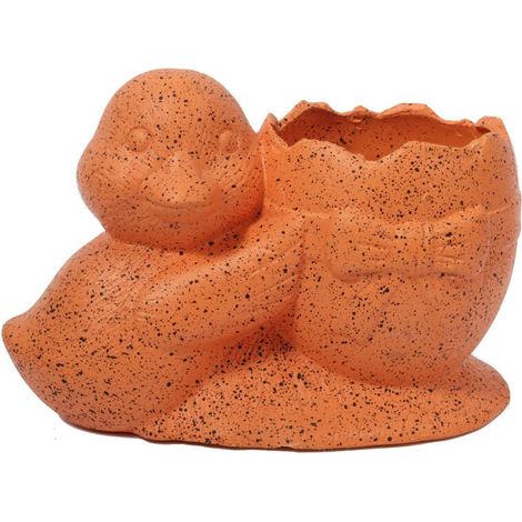 Coprivaso a forma di uovo con anatra, arancione pasquale maculato (1/3)