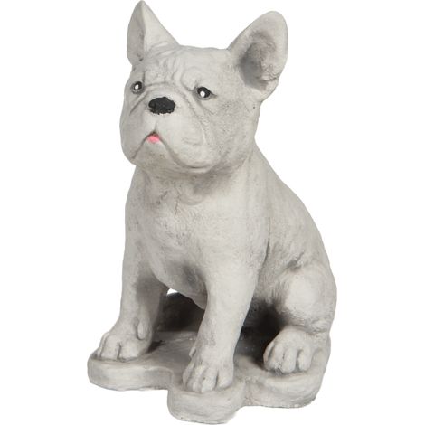 Bulldog en pierre grise solide et durable (1/5)