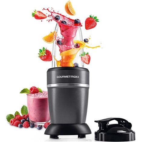 GOURMETmaxx Mixer & Smoothie Maker, 4 pezzi, frullatore elettrico per il picco di vitamina to go, frullatore Nutrition con coperchio a tenuta stagna  Blender Food Processor per frullati & Co. (1/5)