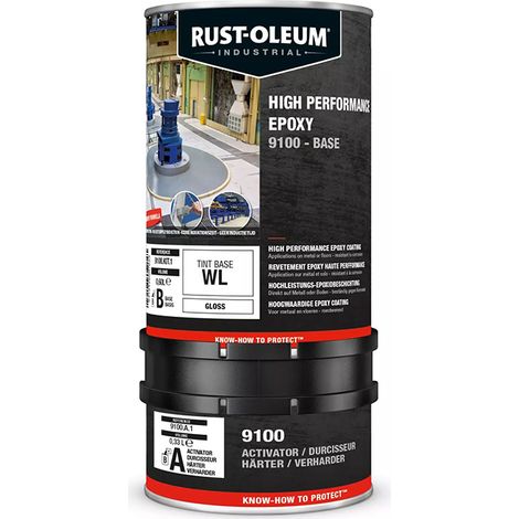 Kit Peinture Rust-oleum Epoxy 9100 Bi-composants Base Wh Blanc Fort 9109 1l - Rust-oleum