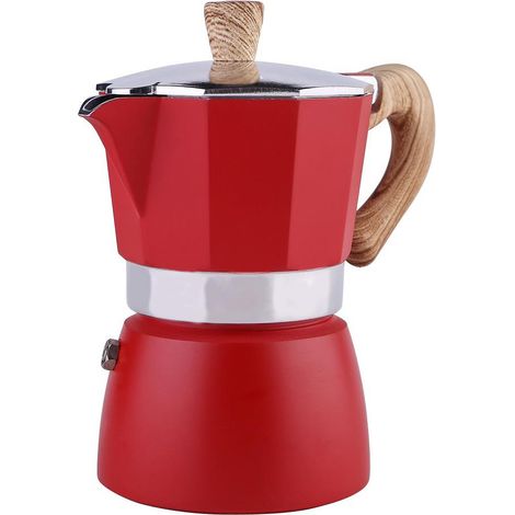 150ML/300ML Cafetière Italienne Portative en Aluminium Moka Pot pour Espresso Maison, Extraction à Froid Cappuccino Latte (1/5)