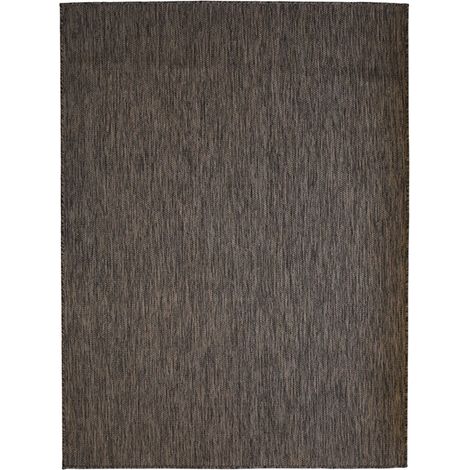 TERRAIN UNI - Tapis intérieur-extérieur aspect jute marron 133x170