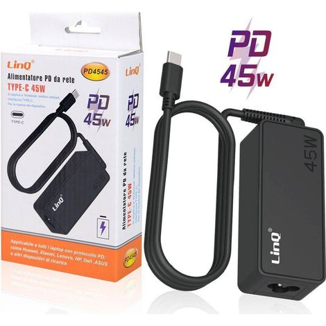 Trade Shop - PD FOOD CARICATOR NACH RETE 45W TYPE-C FÜR NICHTBOOK SMARTPHONE PD4545 -
