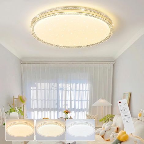 Plafoniera in cristallo da 48 W, moderna plafoniera a LED con telecomando, lampadario a LED a risparmio energetico, 3 temperature di colore, φ40 cm (1/5)