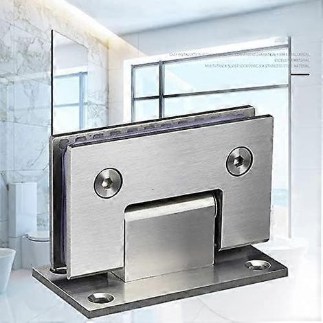 Charnières pour portes à double vitrage - Charnières robustes en acier inoxydable, adaptées aux armoires et vitrines. (1/4)