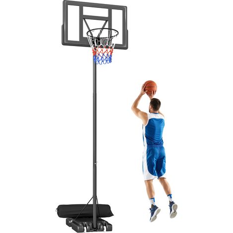 Canestro Basket Portatile, Altezza Regolabile 1,3-3m, Rotazione a Una Mano.