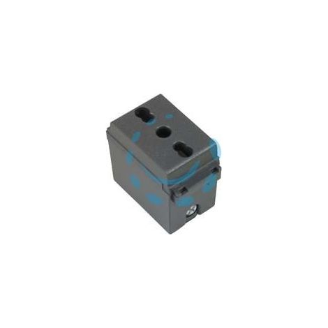 PRESA SICUREZZA BIVALENTE "ARC" - 2 poli+terra 10/16A alveoli ø mm.4/5 (7879)