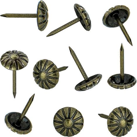 Clous décoratifs pour meubles, motif marguerite, finition laiton antique, lot de 300. (1/5)