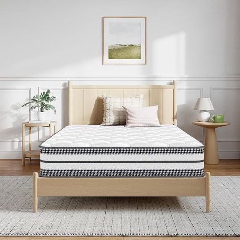 Matelas 90x200 cm Luxe, Ép 26 cm, Blue Latex, Hypoallergénique, Hybride Mousse & Ressorts Ensachés, Fermeté Moyenne, Respirant (1/5)
