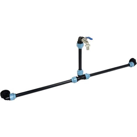 DEESSE SHOP-IBC Kit de connexion adaptateur IBC pour 2 réservoirs IBC côte à côte et réservoirs de pluie avec col de cygne 3/4" pour jardin, sortie de tuyau de réservoir de pluie (1/5)